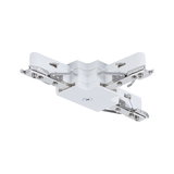 Connecteur en plastique blanc avec clips métalliques pour systèmes de rails, adapté à l'éclairage LED sur rail