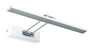 Moderne weiße LED-Wandleuchte mit verstellbarem Chromarm für gezielte Beleuchtung im Wohnbereich