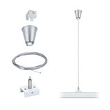 Silver metal suspension cable set with ceiling mount for LED track lighting system