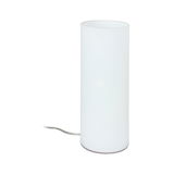 Lampe de table cylindrique blanche en verre avec câble transparent pour éclairage moderne