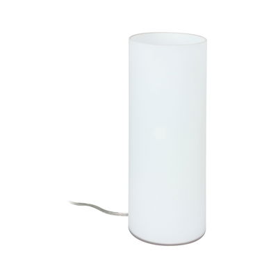 Lampe de table cylindrique blanche en verre avec câble transparent pour éclairage moderne