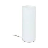 Cilindervormige witte glazen tafellamp met transparante kabel voor moderne verlichting