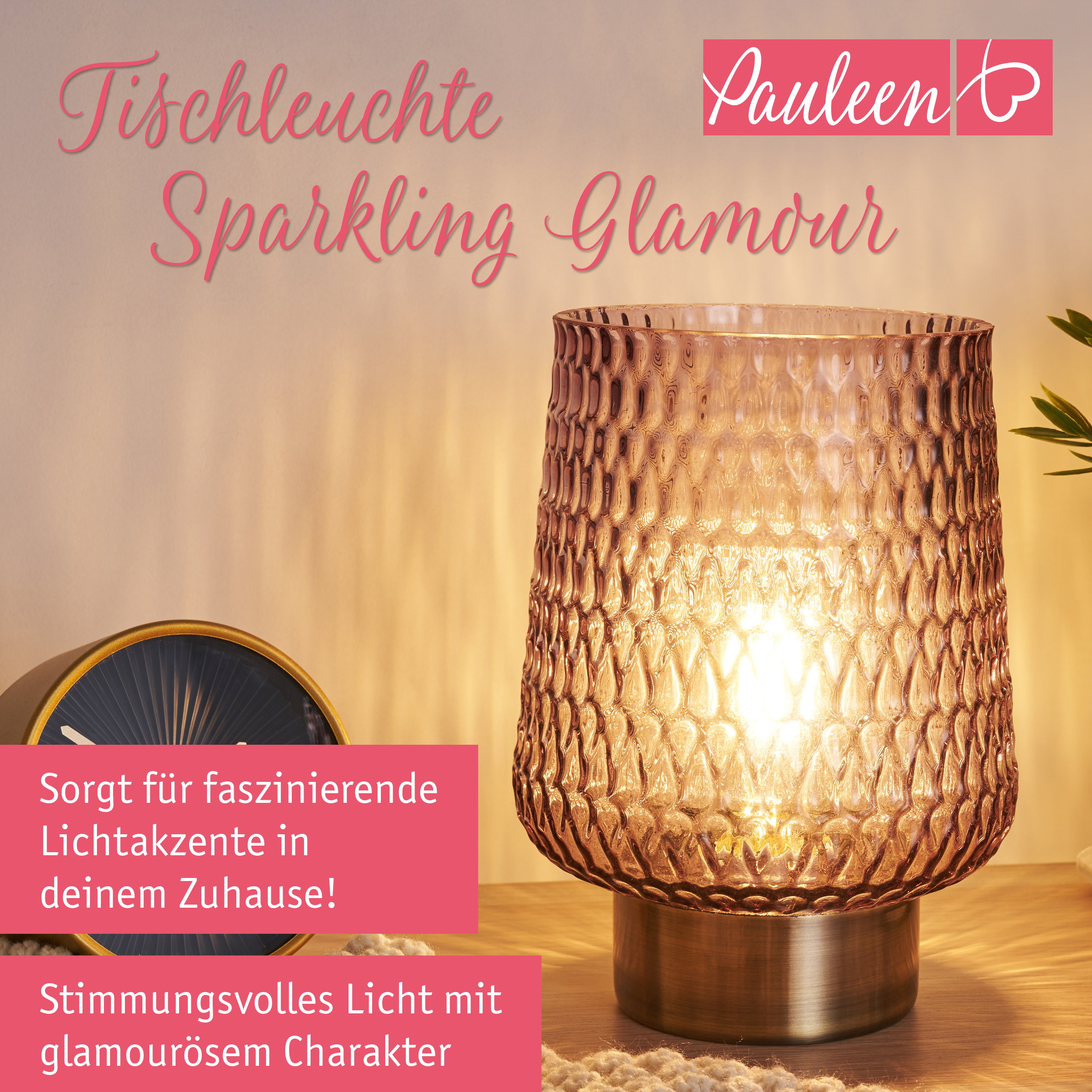 Paulmann Pauleen Tischleuchte Sparkling Glamour E27 2700K 30lm 0,8W Braun/Messing