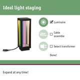 Black LED light column with colorful reflective panels for striking light staging effects