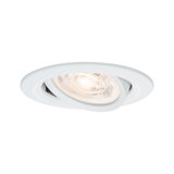 White metal recessed spotlight with clear glass and LED light for modern indoor lighting