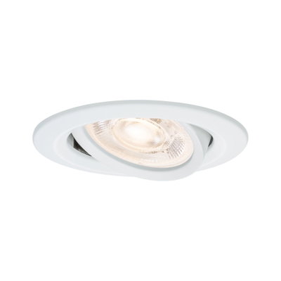 White metal recessed spotlight with clear glass and LED light for modern indoor lighting