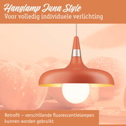 Hanglamp Juna Style oranje met metalen ring, moderne hanglamp voor individuele verlichting