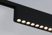 Black metal LED ceiling light with multiple warm white bulbs for modern interior lighting