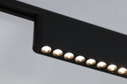 Black metal LED ceiling light with multiple warm white bulbs for modern interior lighting