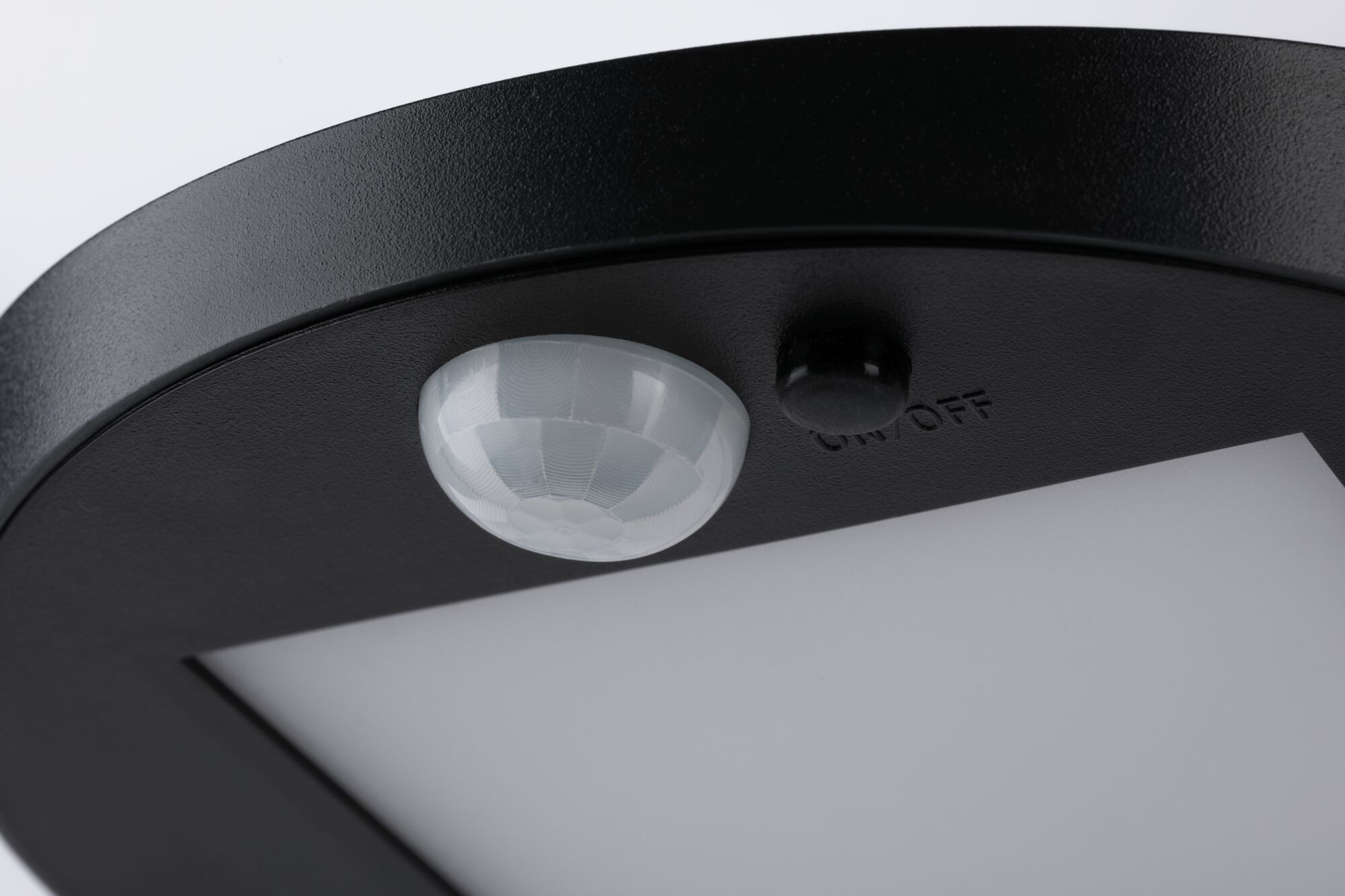 Plafonnier LED noir en métal avec détecteur de mouvement et interrupteur marche/arrêt pour intérieur