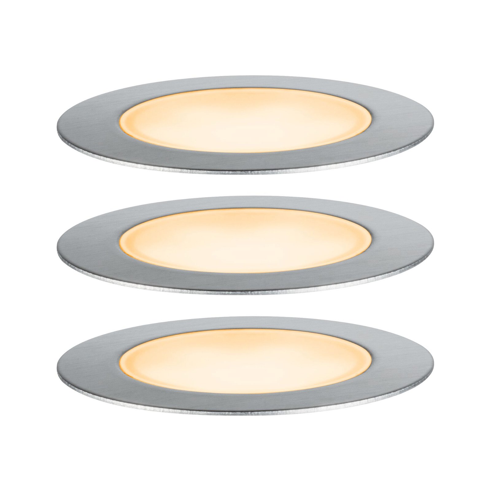 Plug & Shine LED Recessed floor luminaire Floor Basic Set Insect-friendly IP67 2200K 3x2W 21VA Silver