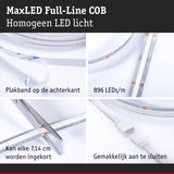 MaxLED Full-Line COB LED-strip met 896 LEDs/m, wit plakband en eenvoudige aansluiting voor verlichting