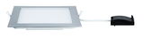 Quadratischer LED-Einbaustrahler aus Aluminium in Silber mit weißem Diffusor für moderne Beleuchtung