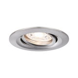Ronde inbouw LED-spot van geborsteld aluminium in zilver voor moderne binnenverlichting.