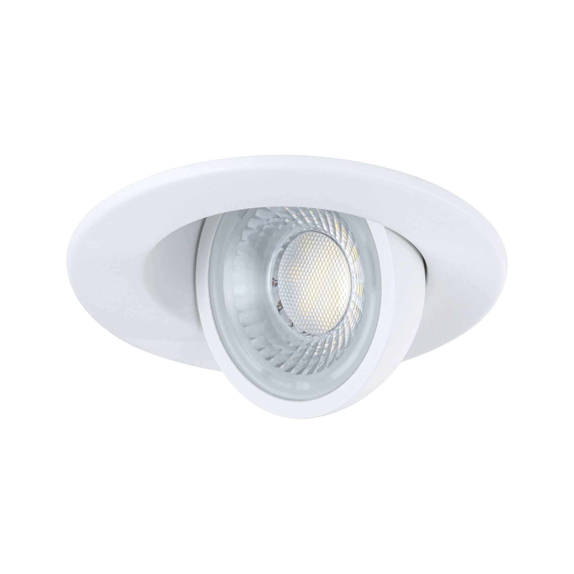 Weißer LED-Einbaustrahler aus Kunststoff mit runder Form für moderne Innenbeleuchtung