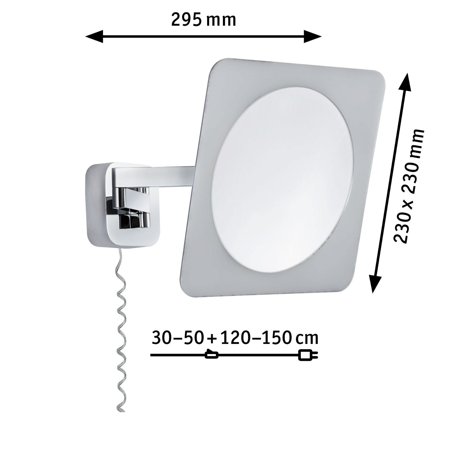 LED Kosmetikspiegel Bela Mit Leuchtmittel IP44 3000K 260lm 230V 5,7W Chrom/Weiß/Spiegel