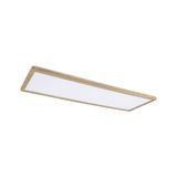 Rectangular ceiling light with wooden frame and white diffuser for modern home lighting