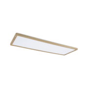Plafonnier rectangulaire avec cadre en bois et diffuseur blanc pour éclairage moderne