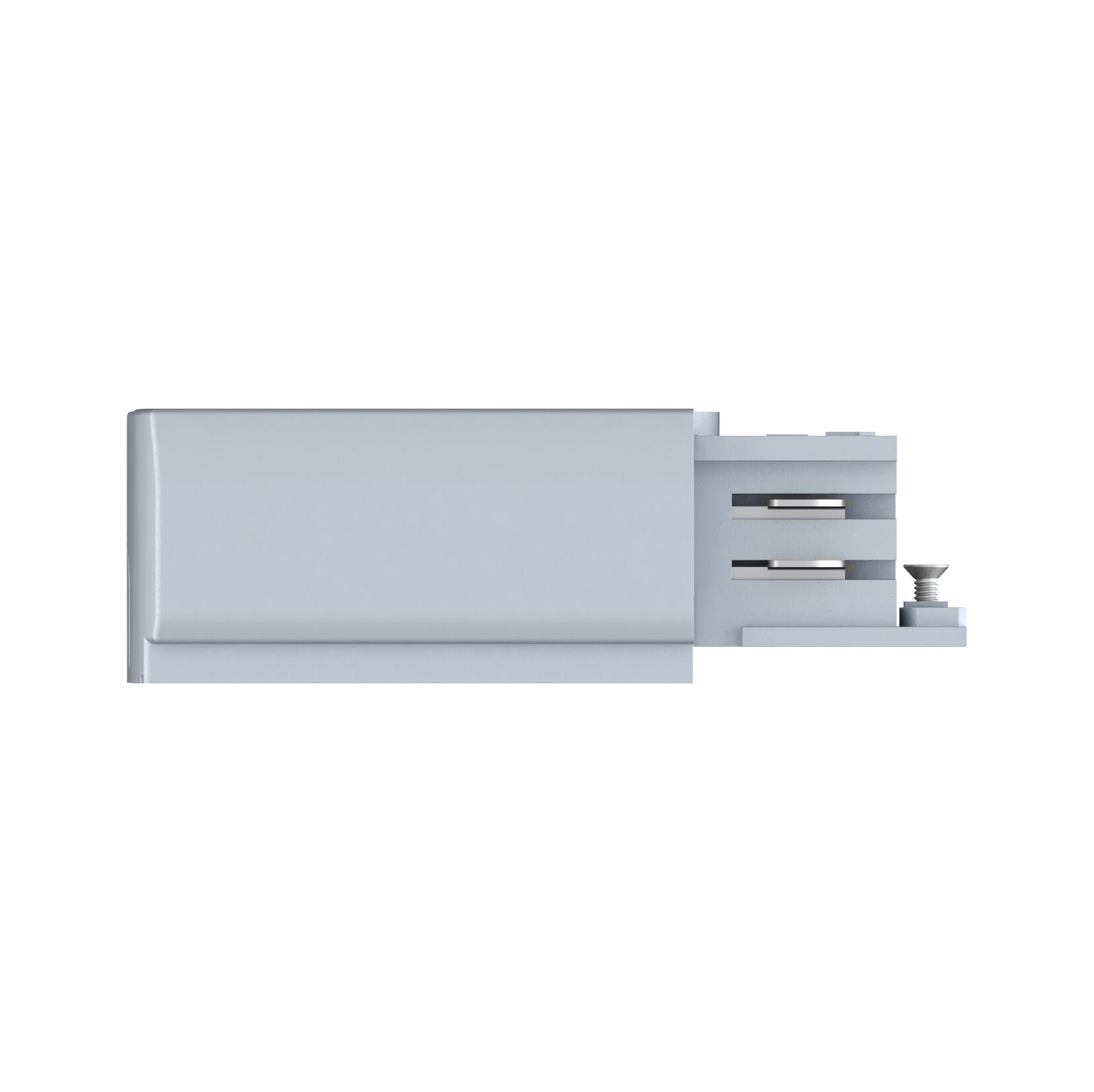 Grey plastic housing with metal contacts for electrical connection, LED lighting accessory