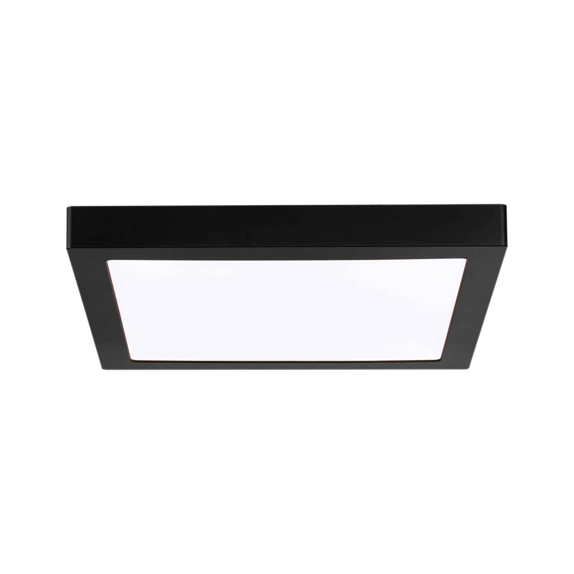 Plafonnier LED carré noir avec diffuseur blanc en plastique pour éclairage intérieur moderne