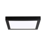 Schwarze quadratische LED-Deckenleuchte mit weißem Diffusor aus Kunststoff für moderne Innenräume