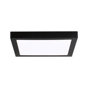 Black square LED ceiling light with white plastic diffuser for modern interior lighting