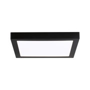 Schwarzes quadratisches LED-Deckenlicht mit weißem Diffusor aus Kunststoff für moderne Innenräume