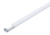 White LED light strip with plastic cover and visible LED chips for modern lighting solutions.