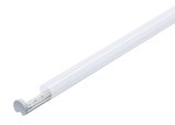 White LED light strip with plastic cover and visible LED chips for modern lighting solutions.