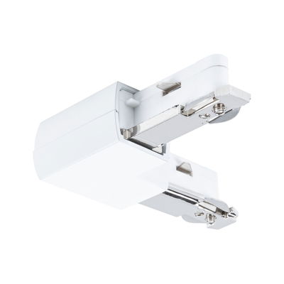 Witte kunststof adapter met metalen contacten voor railsverlichting, elektrisch accessoire