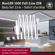 MaxLED 1000 Full-Line COB LED-Lichtband 1,5 m in Weiß mit Netzteil für filigrane Profile