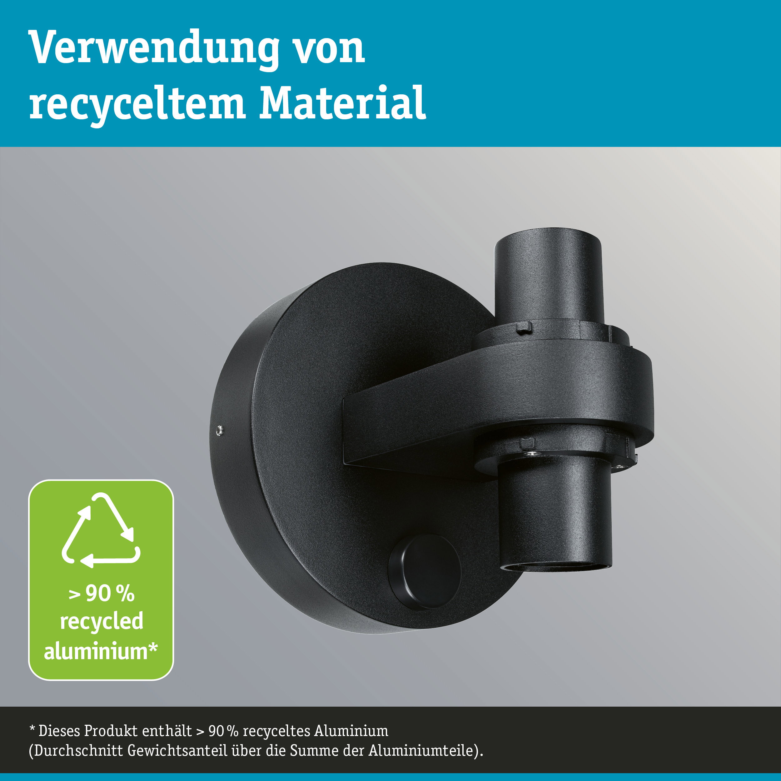 ModuShine Wandhalter Zweifacher Lichtaustritt IP44 rund Anthrazit