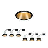 Zwarte inbouwspot met gouden reflector en LED-driver voor moderne binnenverlichting