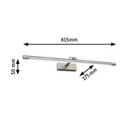 Matt gebürstete Aluminium-Wandleuchte mit LED-Lichtleiste und Maßen 615x50x175 mm für moderne Beleuchtung