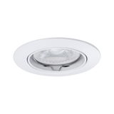 Round white metal recessed spotlight with clear glass and adjustable LED lamp for modern lighting