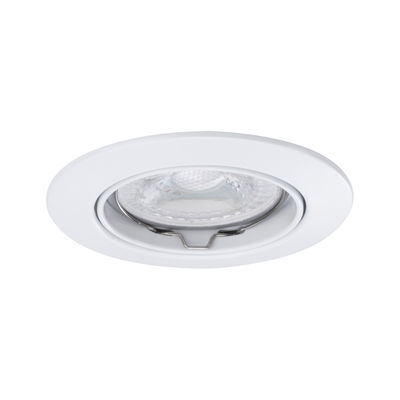 Round white metal recessed spotlight with clear glass and adjustable LED lamp for modern lighting