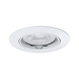 Round white metal recessed spotlight with clear glass and adjustable LED lamp for modern lighting