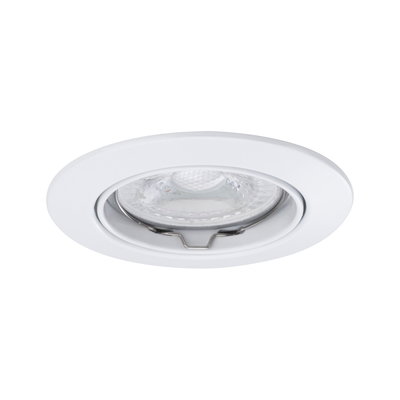 Round white metal recessed spotlight with clear glass and adjustable LED lamp for modern lighting