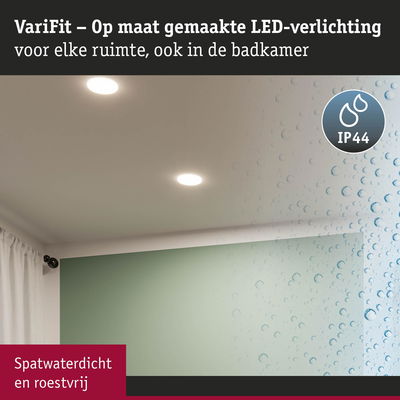VariFit witte LED-inbouwspots IP44 spatwaterdicht, geschikt voor badkamerverlichting en maatwerk LED