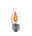 Glødepære Flimrelys E27 230V 1lm 3W 1500K Klar Klar glas LED-pære med flammeeffekt og sølvskruesokkel til dekorativ belysning