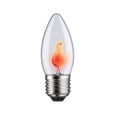 Ampoule en verre transparent avec filament rouge en forme de flamme pour éclairage décoratif
