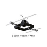 Black square metal cable spotlight with adjustable dimensions 55x70x70 mm for modern lighting solutions