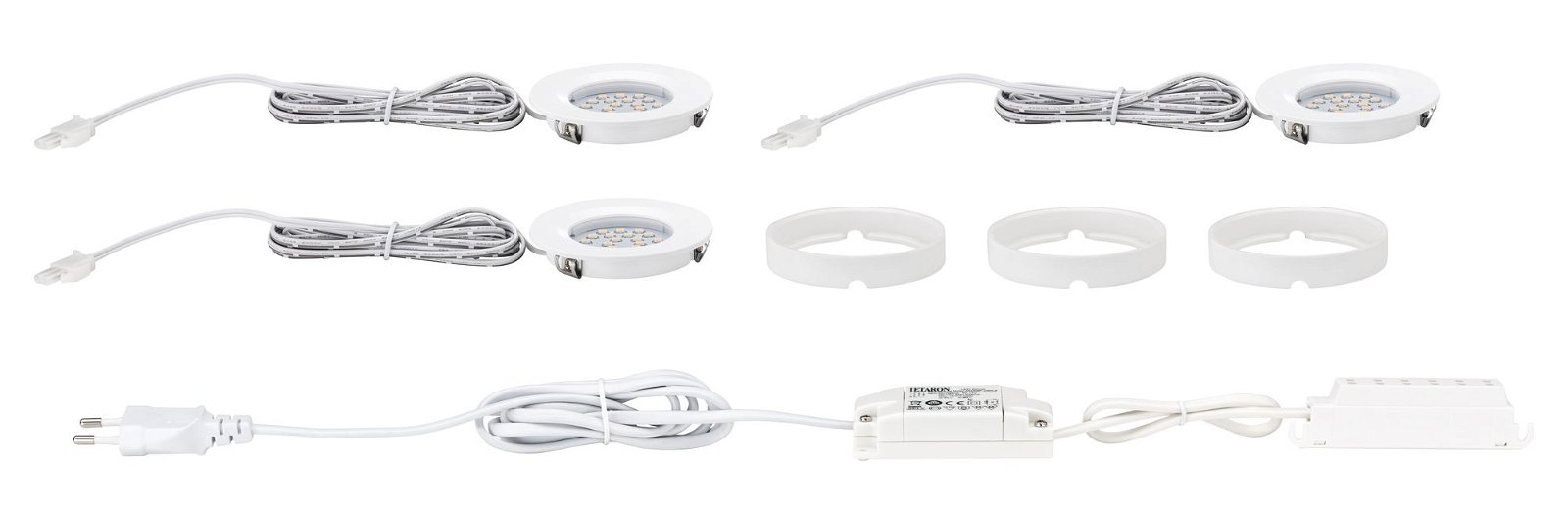 Meubelopbouwlamp LED Platy wit mat Set van 3 incl. LED-module 3 x 2,5 W