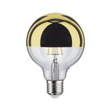 LED-Glühbirne mit goldfarbenem Halbspiegel und E27-Fassung für dekorative Beleuchtung