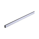 Slim black LED strip with white diffuser for modern indoor lighting and energy-efficient illumination.