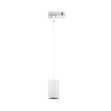 Moderner weißer LED-Pendelleuchter aus Metall mit zylindrischem Design für Wohnräume