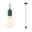 Neordic Pendant luminaire Tilla E27 max. 60W Green dimmable Metal Green pendant lamp with fabric cable and opal bulb for stylish modern home lighting