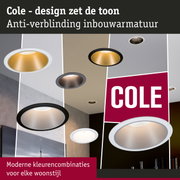 Diverse Cole inbouwspots met anti-verblinding design in zwart en wit voor moderne woonstijlen