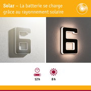 Applique murale LED solaire blanche et noire avec autonomie de 12h et charge solaire de 8h
