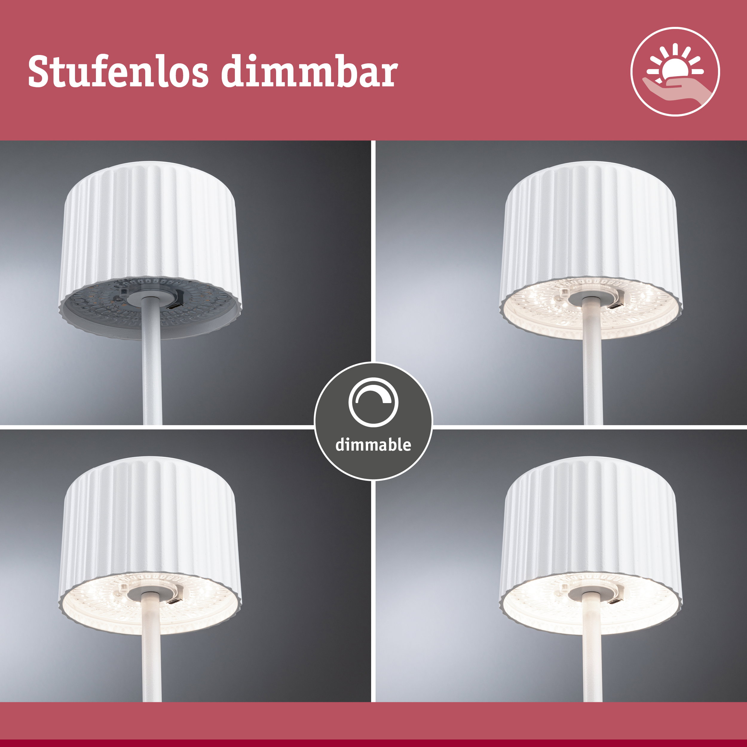 Weißer dimmbarer LED-Deckenstrahler mit geriffeltem Design für moderne Innenbeleuchtung